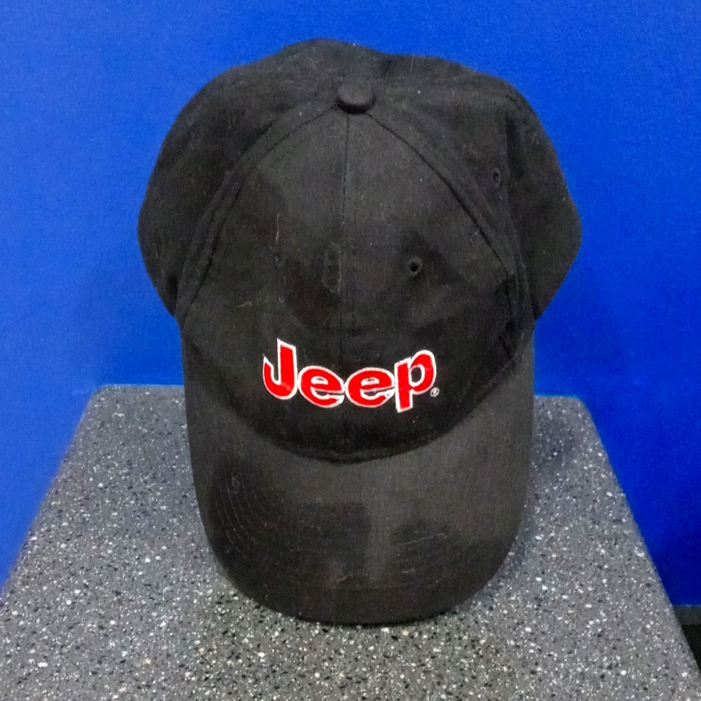 Unisex JEEP black baseball Cap Red Lettering